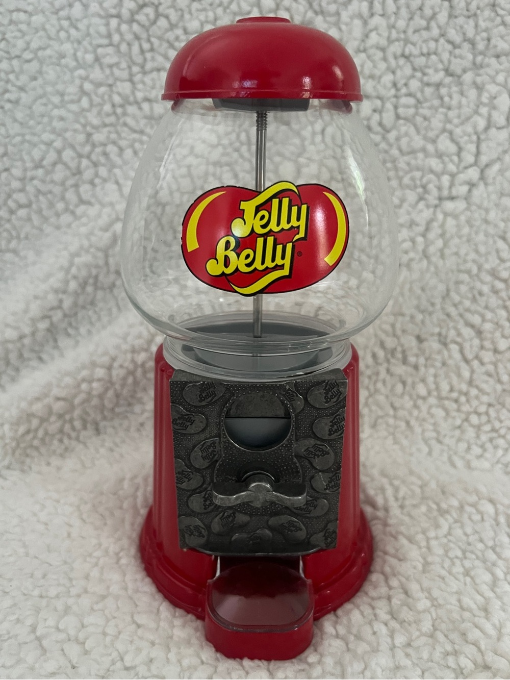 Vintage JELLY BELLY Jelly Bean Coin Operated Dispenser, Glass/Metal 9” Tall